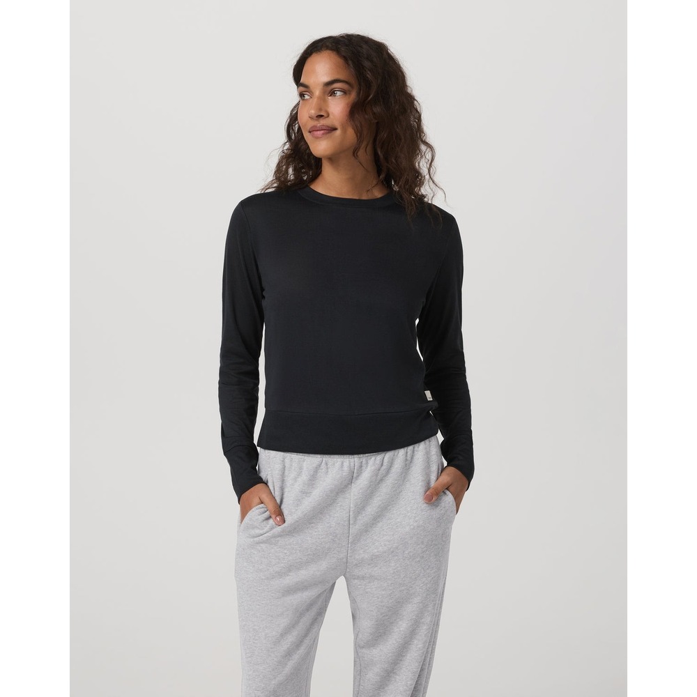 Daydream Crew Long Sleeve Shirt Top Charcoal Gray Heather Women's Medium M